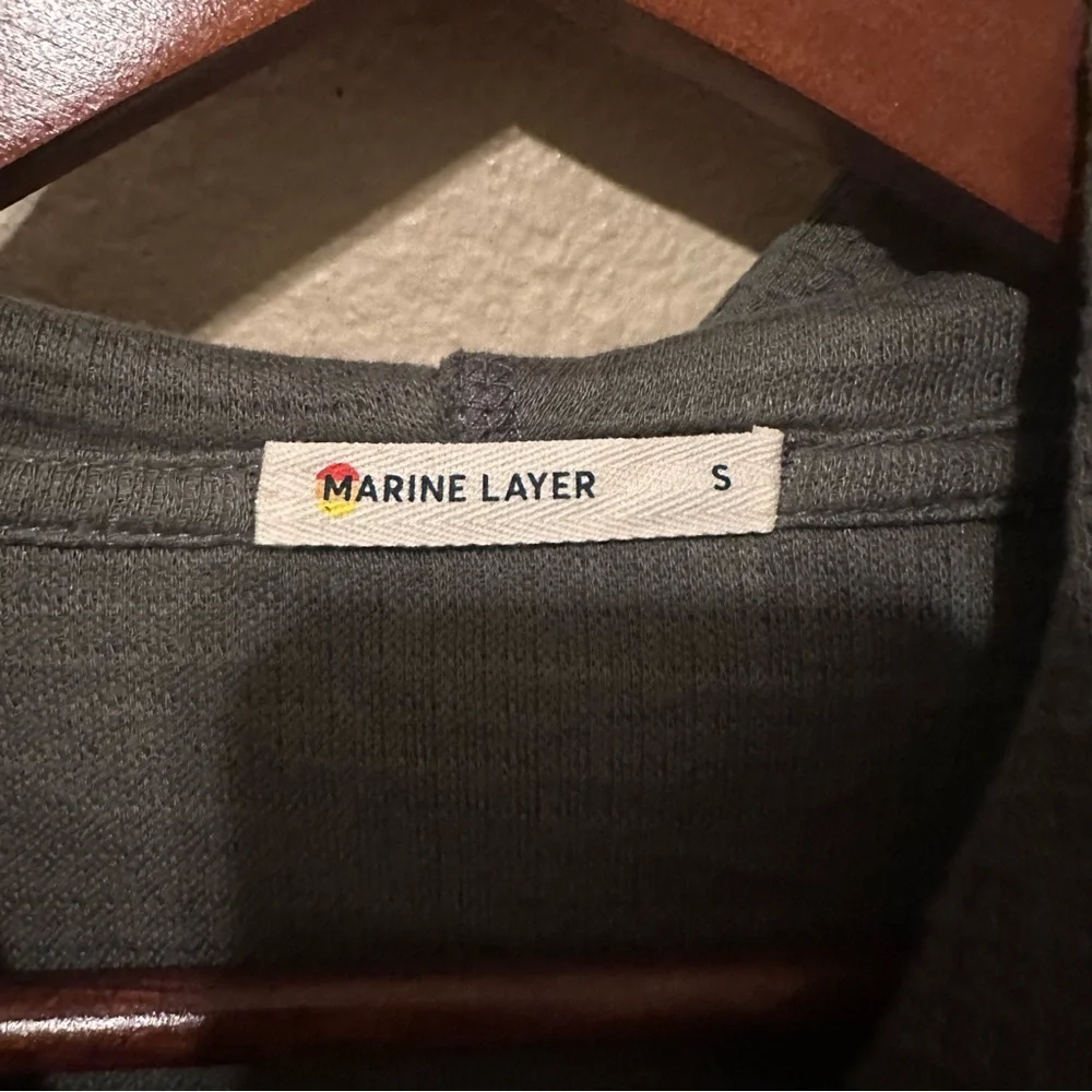 Marine Layer Olive Green Men’s Waffle Knit Hoodie